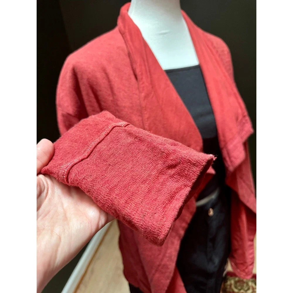 Eddie Bauer Red Drape Front Terry‎ Knit Sweater Women's Size M - Picture 7 of 8